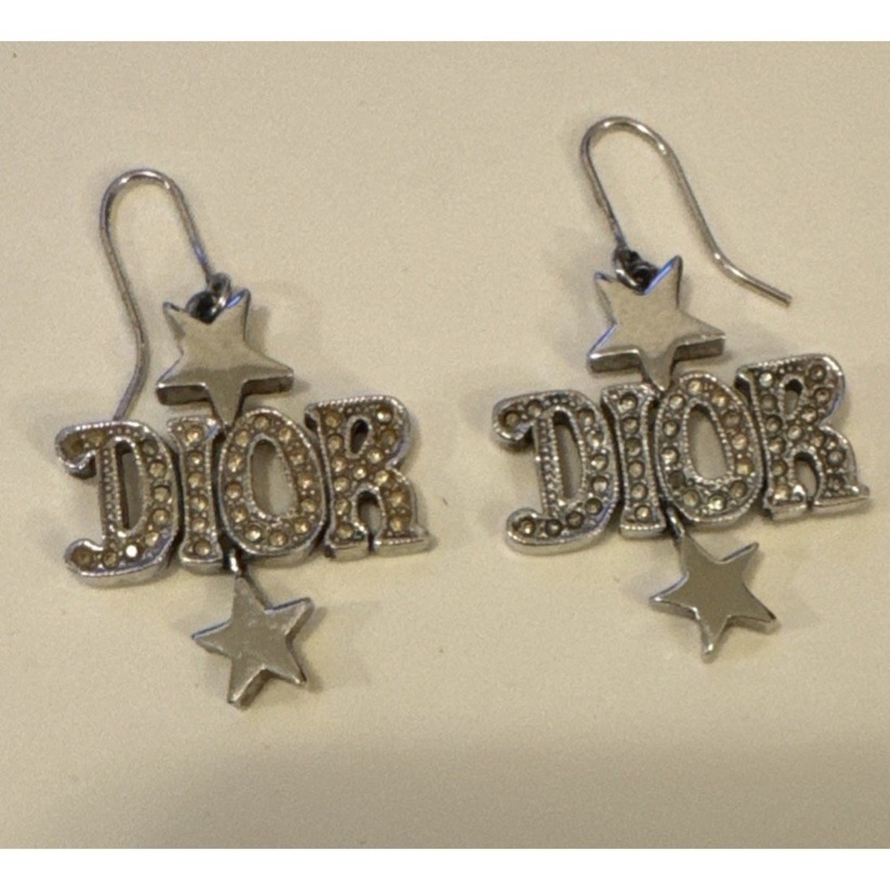 Vintage Christian Dior Earrings Stars Silver